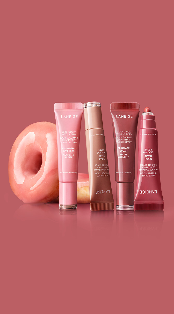 Glaze Craze Tinted Lip Serum - Strawberry sprinkles, Sugar glaze, Cinnamon sugar, Peach glaze