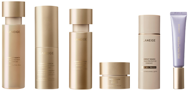 LANEIGE 3x skin refiner advanced,
                            3x signature serum advanced,
                            3x emulsion advanced,
                            3x cream advanced,
                            5d sun protector essence,
                            Youth Retinol